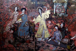 Kuvataidemuseo, Museo, Nainen, Lakka puulle, Keski-, Etelä-, Pohjoinen kevät, kirjoittanut Nguyen Gia Tri, Yksityiskohta, Ho Chi Minh City, Vietnam, 2018 (kuva) tekijältä Unbekannt