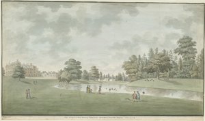 Fisherwick Hall: akvarellimaalaus, 1786 tekijältä Unbekannt