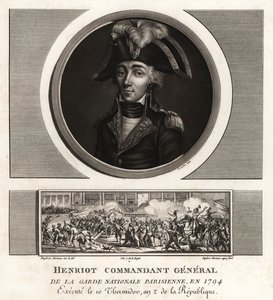 Francois Henriot, jakobiinijohtaja, Pariisin kansalliskaartin komentaja, teloitettu 1794 tekijältä Unbekannt