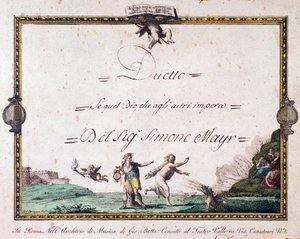 Giovanni Simone Mayrin dueton etukappale If tuo tähtiä hallitseva jumala. tekijältä Unbekannter Künstler