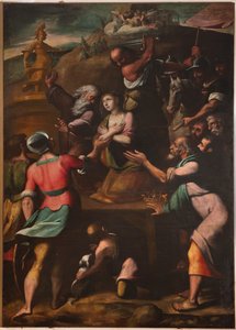 Genova, Duomo (Pyhän Laurentiuksen katedraali), sisällä, kastekappeli (entinen Pyhän Johannes Vanhan kirkko): "Pyhän Katariinan marttyyri", kirjoittaneet Cesare ja Alessandro Semino tekijältä Unbekannter Künstler
