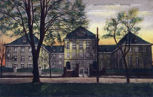 Saksa, Wipperfurth: 1910-1911 rakennetun "Altes-seminaarin" ulkokuva - Postikortti 1900-luku tekijältä Unbekannt