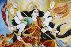 Jumalatar Durga voittaa pahan, Kathmandu, Nepal tekijältä Unbekannt