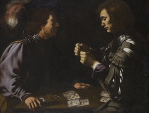 Grammatica - The Gamblers (öljy kankaalle) tekijältä Unbekannter Künstler