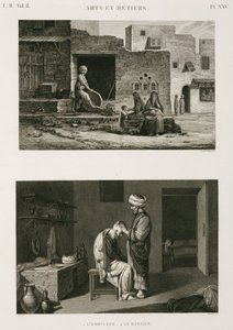 Rauta- ja rautatavarat Veitsihiomakone ja parturi, Egypti, c 1798 tekijältä Unbekannt