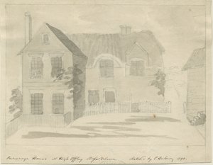 High Offley - Pappila: lyijykynä- ja pesupiirustus, 1790 tekijältä Unbekannt