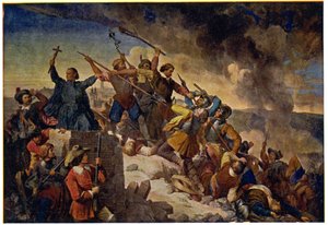 História. República Tcheca (Boêmia). Guerra dos Trinta Anos. Defesa de Praga frente ao exército sueco comandado por Hans Christoff von Königsmarck, 25 de julho finlandês tekijältä Unbekannter Künstler
