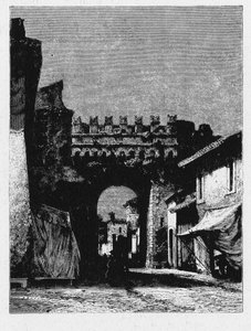 Muinaisen Rooman historia. Porta Settimiana on portti Aurelianuksen muurilla Roomassa. tekijältä Unbekannt