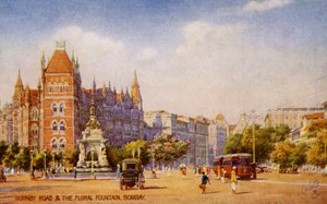 Hornby Road ja kukkasuihkulähde, Mumbai (Bombay) tekijältä Unbekannter Künstler