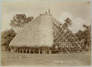 Talorakennus Samoalla, n. 1875 (seepiakuva) tekijältä Unbekannt