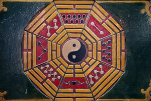 Khanh Van Nam Vien taolainen pagodi. Yin Yang -symboli. Ho Chi Minh City. Vietnam tekijältä Unbekannt