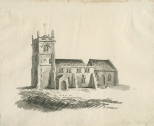 Kings Bromley Church: seepiapiirros, nd [c 1770] tekijältä Unbekannt