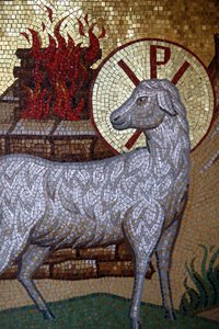 Kykkosin luostari, Kypros. Lamb of God -mosaiikki, 20150510, Pedoulas, Kypros tekijältä Unbekannt