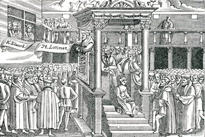 Latimer saarnaa ennen Edward VI:ta tekijältä Unbekannter Künstler