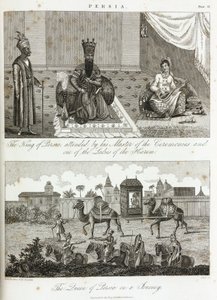 Persian kuningas ja kuningatar, noin 1810-1829 tekijältä Unbekannt