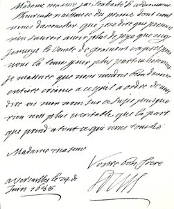 Louis XIV:n kirje Marialle Modenalle, jossa hän onnittelee Walesin prinssin James Edwardin prinssin syntymästä tekijältä Unbekannt