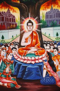 Buddhan elämä Opettaa ihmisiä joka ilta, Siem Reap, Kambodža tekijältä Unbekannt
