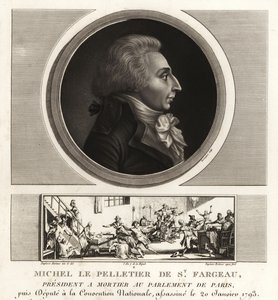 Louis-Michel le Peletier, Saint-Fargeaun markiisi (1760-1793), ranskalainen poliitikko ja Ranskan vallankumouksen marttyyri tekijältä Unbekannt