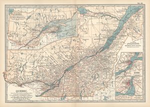 Quebecin kartta, Kanada, noin 1900 (kaiverrus). tekijältä Unbekannter Künstler