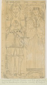 Marchington Church - Walter Vernonin muistomerkki: lyijykynäpiirros, nd [1800-luku] tekijältä Unbekannt