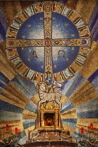 Mosaiikki Jeesuksen Medinacelin basilikassa Madrid Espanjassa tekijältä Unbekannt