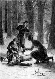 Keksijän Philippe Lebonin (1769-1804) murha vuonna 1804 Le Havren tiellä, kaiverrus tekijältä Unbekannt