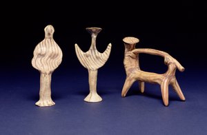 Mycenaean Group: Kaksi Phi-figuuria, kärry ratsastajalla päivänvarjon alla tekijältä Unbekannt
