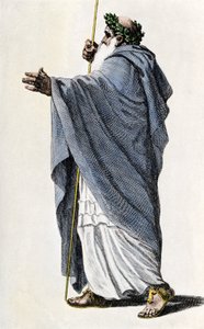 Myytit ja legendat: Arthurin legendan hahmo. Merlin lumoava. Värikäs kaiverrus 1800-luvulta. tekijältä Unbekannter Künstler
