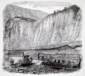 Navvies työskentelee Liverpool-Manchester Railwaylla. tekijältä Unbekannt