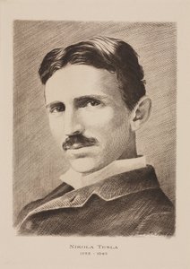 Nikola Tesla, kroatialainen serbiinsinööri, fyysikko ja keksijä, n. 1885 tekijältä Unbekannt