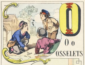 O: ossicles - Games Alphabet, n. 1890 (kuva) tekijältä Unbekannt