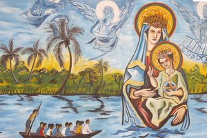 Our Lady of Togon fresko, Togoville, Togo tekijältä Unbekannt