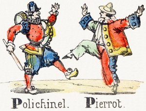 P - Polichinelle Pierrot - Child Entertainment Alphabet n.1890 (litografia) tekijältä Unbekannt