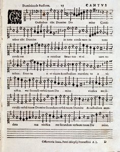 Sivu Pendereckin (n. 1970-1973) kappaleen Song of Solomon partituurista tekijältä Unbekannter Künstler