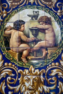 Maalattua käsintehtyä keramiikkaa, Trianan alue, Sevilla, Espanja