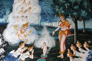 Maalaus Wat Dab Phaissa Chiang Maissa. Thaimaa. Vauva Buddha tekijältä Unbekannt