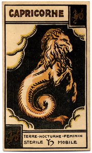 Paranormaalia. Astrologia. Kauris (meri sai). Astrologinen kortti: Le Tarot Astrologique (Astrologinen Tarot), kirjoittanut Georges Muchery, Ranska tekijältä Unbekannter Künstler