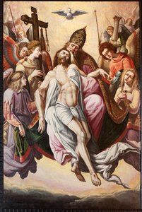 Seurakuntakirkko (Seurakunnan kerk Sint-Dionysius van Lede). Sisustus. Kuoro. Maalaus. Oletus. tekijältä Unbekannter Künstler