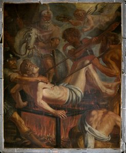 Seurakuntakirkko (Saint Laurentius Parish Church). Maalaus. tekijältä Unbekannter Künstler