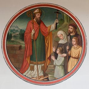 Seurakuntakirkko (Sint-Denijs-Boekel, seurakuntakirkko Sint-Denijs). Southaisle. Seinämaalaus. tekijältä Unbekannter Künstler