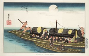 "Matkustajat ja miehistö pienessä veneessä, n. 1853-1856 tekijältä Unbekannt