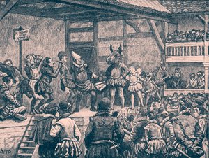 Shakespearen "Juhannusyön unen" esitys (kaiverrus) tekijältä Unbekannter Künstler