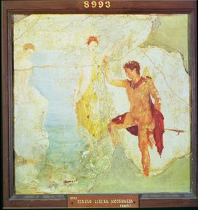 Perseus vapauttaa Andromedan, viiden luurangon talosta, Pompejista, 4. koristetyyli, noin 30 jKr (fresko) tekijältä Unbekannt