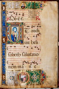 Piccolomini-kirjasto: Kuorokirja, cod. 14.P., ff. 46r "St. Elizabeth, Giovanni di Giuliano Boccardi, joka tunnetaan nimellä Boccardino vanhin. tekijältä Unbekannter Künstler