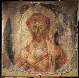 Paavi Anacletus (tai Cletus) (fresko, 5. vuosisata) tekijältä Unbekannter Künstler