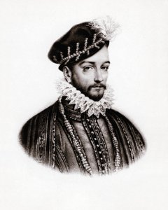 Kaarle IX:n (1560-1574) Ranskan kuninkaan muotokuva, kaiverrus, sd. tekijältä Unbekannter Künstler