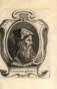 Italialaisen renessanssitaiteilijan Leonardo da Vincin muotokuva. tekijältä Unbekannter Künstler