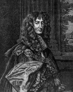Reinin prinssi Rupert Wittelsbachin (1619-1682), Baijerin herttuan, Cumberlandin herttuan, Holdernessin jaarlin, saksalaisen kenraalin ja amiraalin muotokuva, kaiverrus tekijältä William M. Timlin