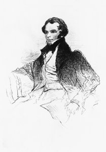Muotokuva Prosper Merimeestä (1803-1870), ranskalainen kirjailija, näytelmäkirjailija, historioitsija ja arkeologi, kaiverrus Prosper Merimeestä, Ses portraits, ses dessins, sa bibliotheque, Maurice Tourneux, julkaisija Charavay freres tekijältä William M. Timlin