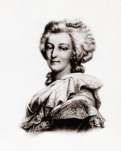 Muotokuva Ranskan kuningattaresta Marie Antoinette Itävallan kuningattaresta (1755-1793) 1800-luvun kaiverrus. tekijältä Unbekannter Künstler